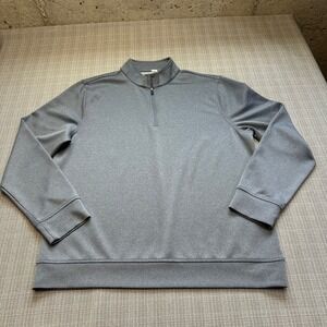 Hickey Freeman Quarter Zip Pullover Mens Large Gray Stretch Performance